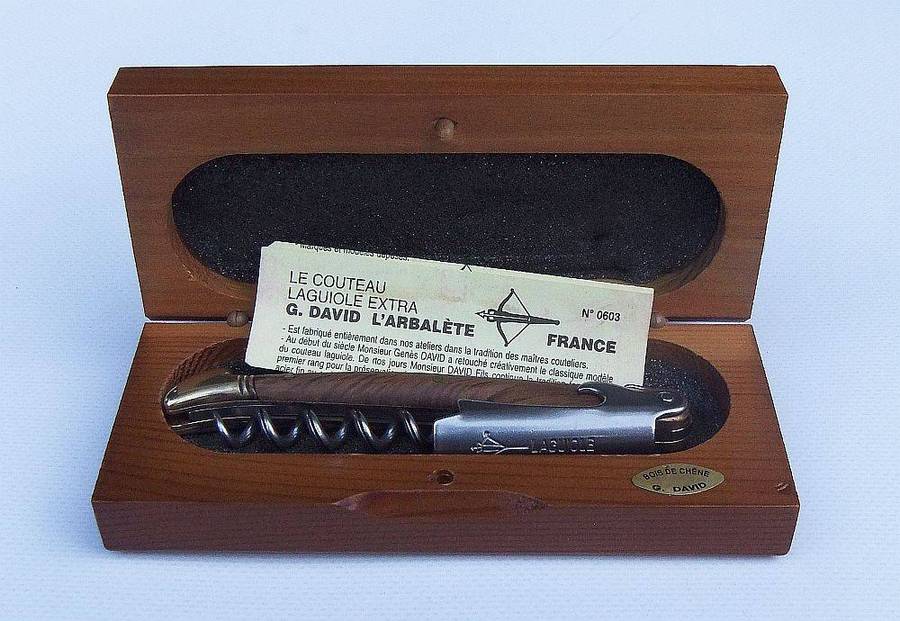 A top quality French made corkscrew & bottle opener in box by Laguiole designed by G.David