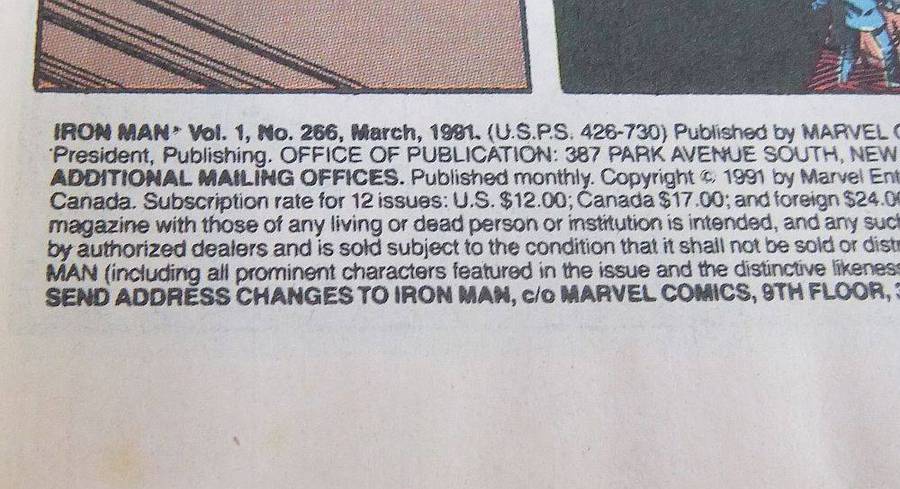 Comic - Marvel - 1991 Iron Man Volume 1 #266