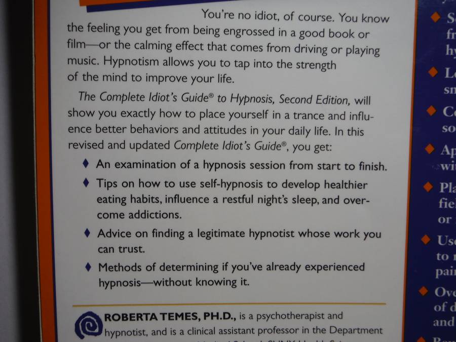The Complete Idiot's Guide to Hypnosis - Softcover - Roberta Temes, Ph.D.
