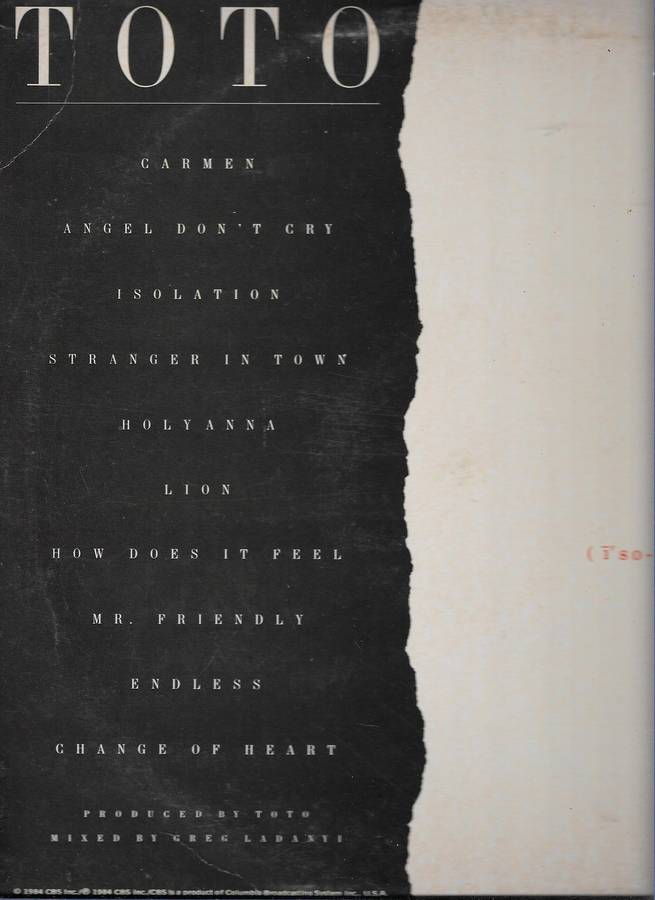 TOTO- ISOLATION(LP VINYL)