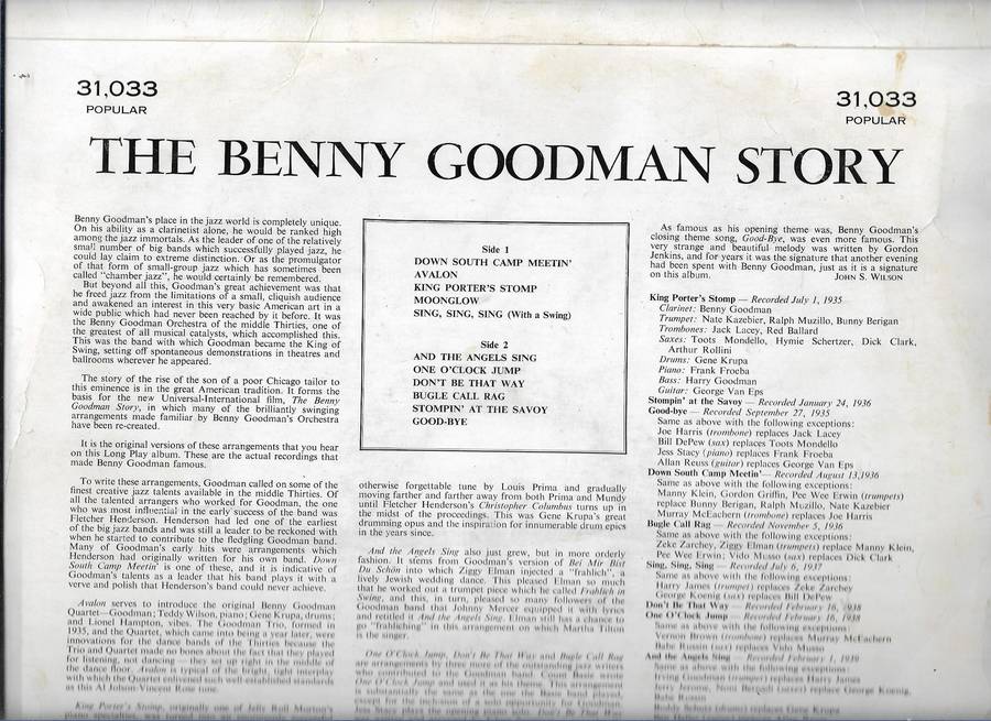 THE BENNY GOODMAN STORY (LP VINYL)