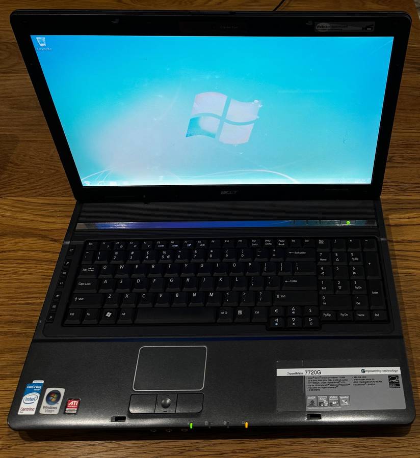 Acer TravelMate 7720G 17", Intel Core 2 Duo T7300 2.0GHz, 2GB RAM, 250GB HDD PLEASE READ!!!
