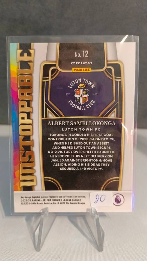 2023-2024 Panini Select Premier League Unstoppable Prizm Silver Albert Sambi Lokonga #12