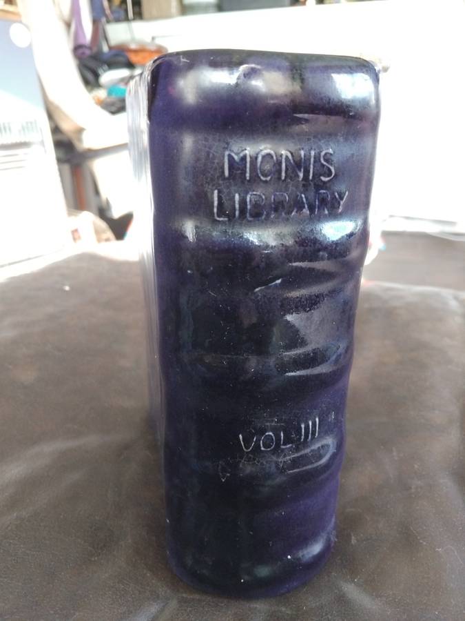 Rare Collectable Ceramic Majolica Limited Monis Library Volume 3 Wine Bottle