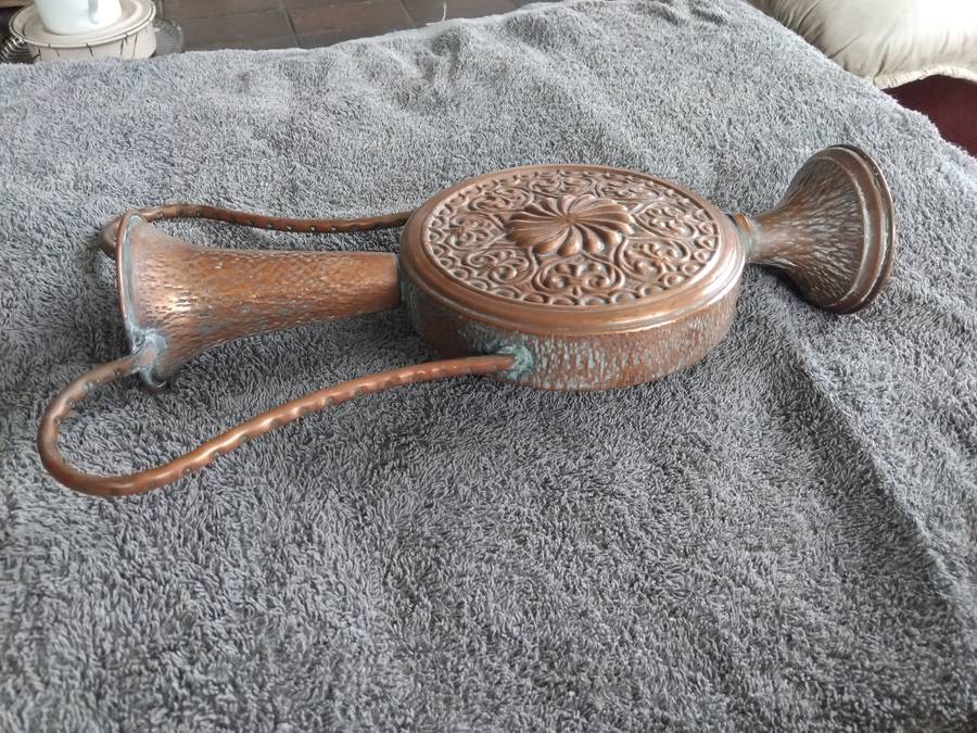 Vintage Large Judaica Israeli Copper Urn Vase
