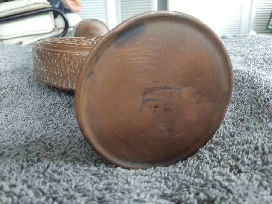 Vintage Large Judaica Israeli Copper Urn Vase