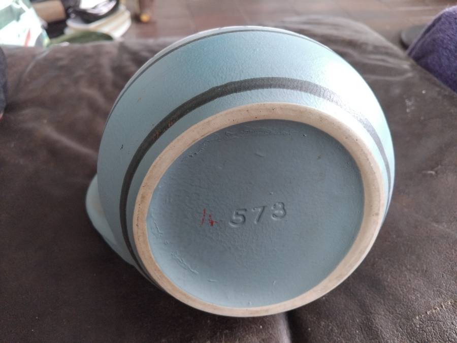 Vintage MCM Ceramic Turquoise Handpainted Pitcher Jug
