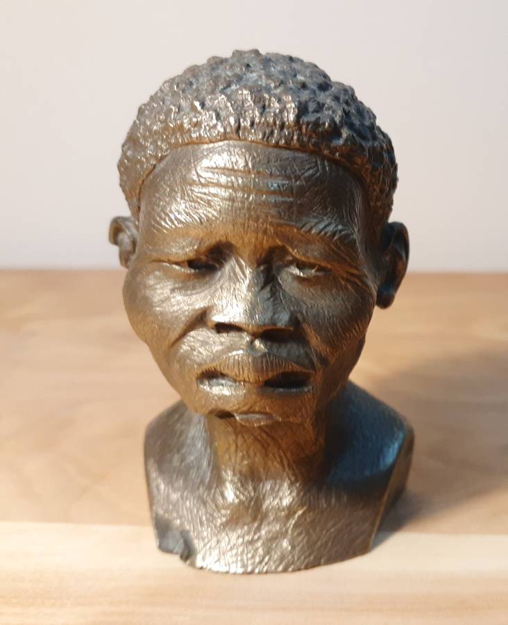Investment Art - Casper Darare (1952 - 2001) Bronze Overlay Sculpture - Bushman Man, No.8