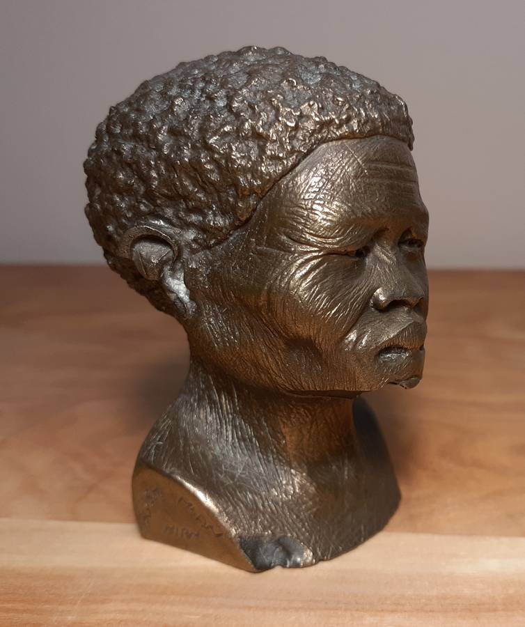 Investment Art - Casper Darare (1952 - 2001) Bronze Overlay Sculpture - Bushman Man, No.8