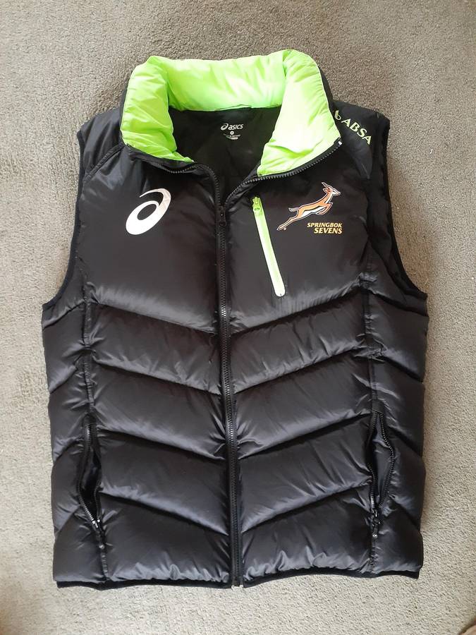 Official (ABSA Asics) Springbok Sevens Rugby DOWN Puffer Jacket (As New)