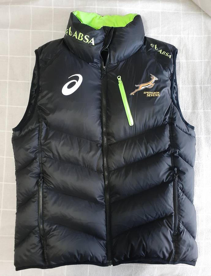 Official (ABSA Asics) Springbok Sevens Rugby DOWN Puffer Jacket (As New)