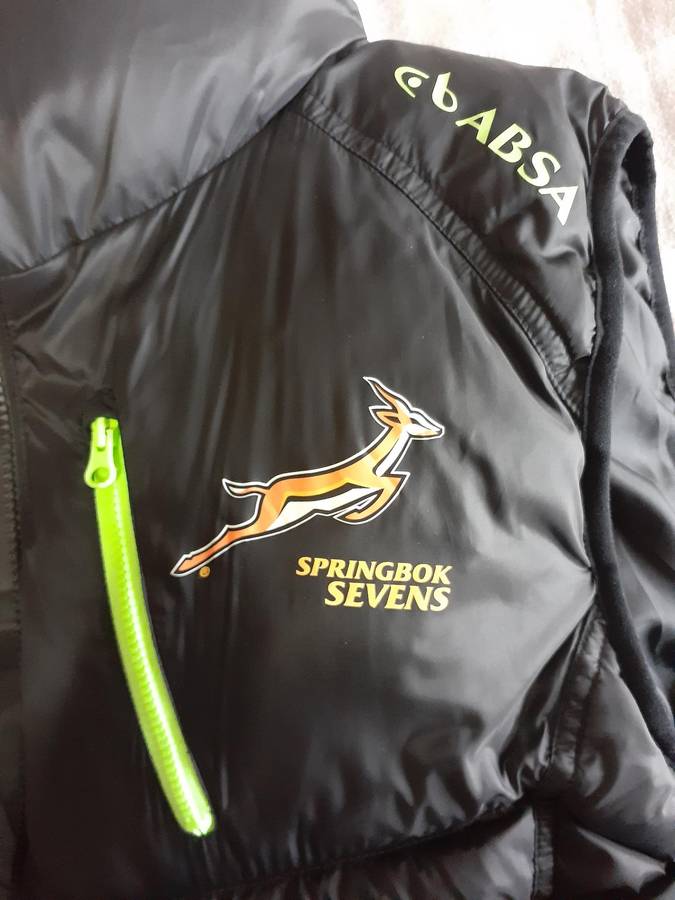 Official (ABSA Asics) Springbok Sevens Rugby DOWN Puffer Jacket (As New)