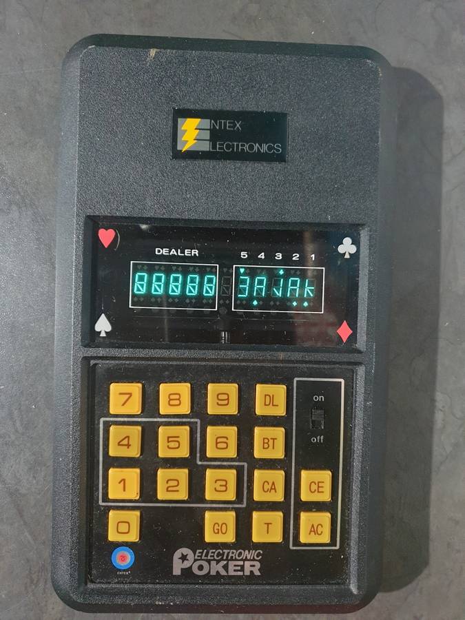 Entex Electronics Handheld Electronic Poker Game 1979 Vintage