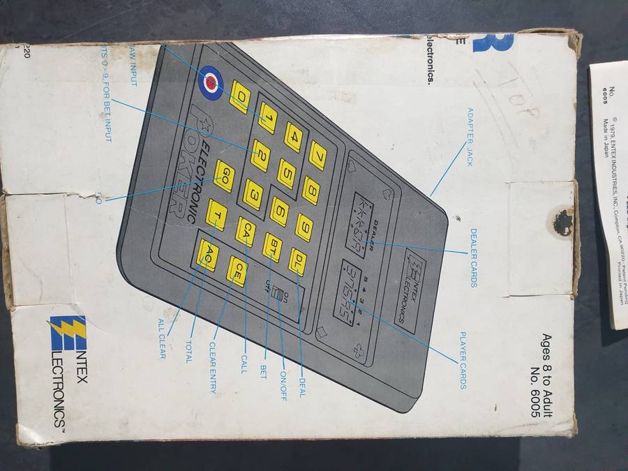 Entex Electronics Handheld Electronic Poker Game 1979 Vintage