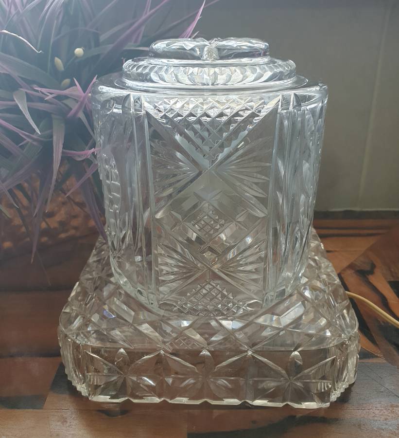 Heavy Vintage Cut Glass Light