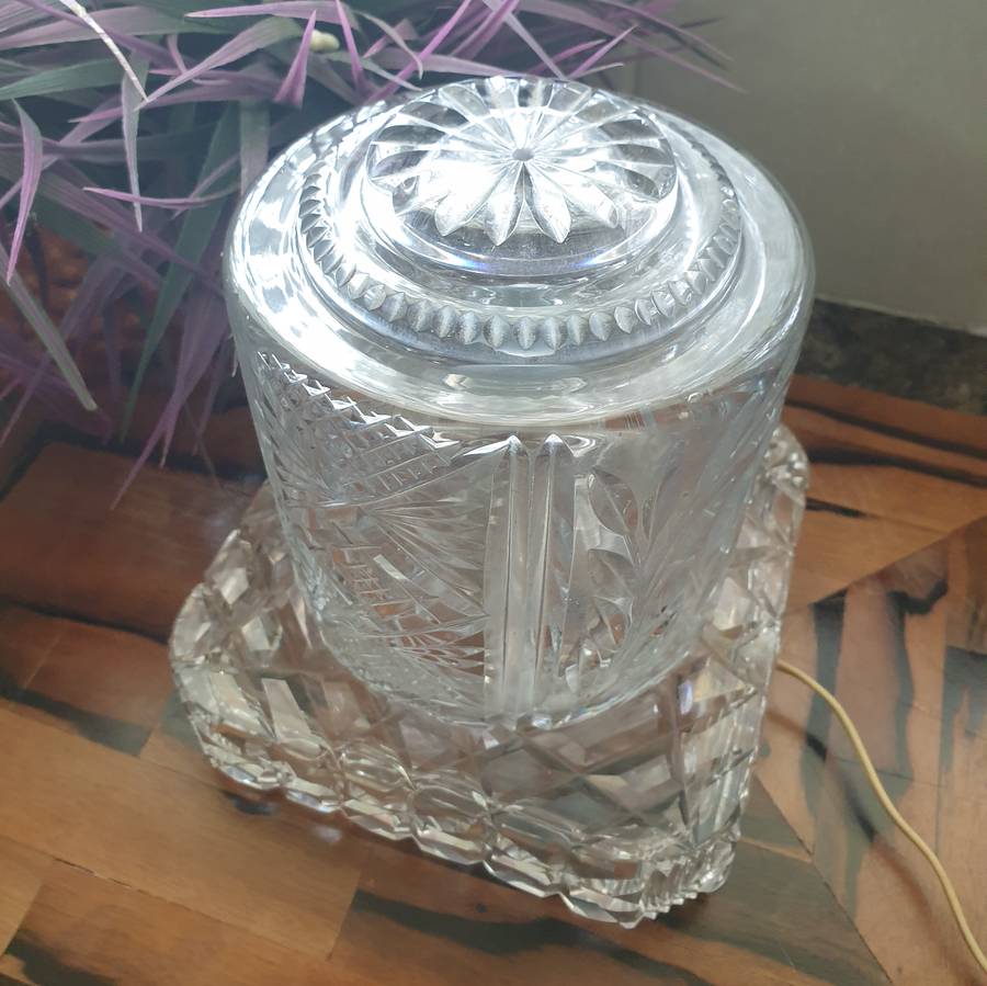 Heavy Vintage Cut Glass Light