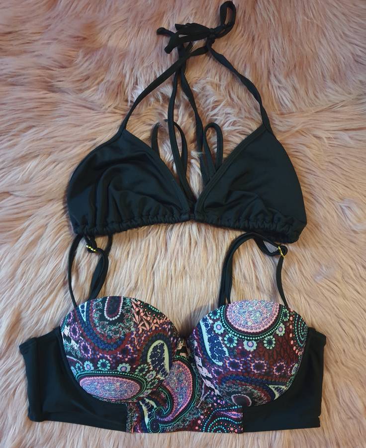Ambrielle Bikini Top, Black Bikini Top and Scarf