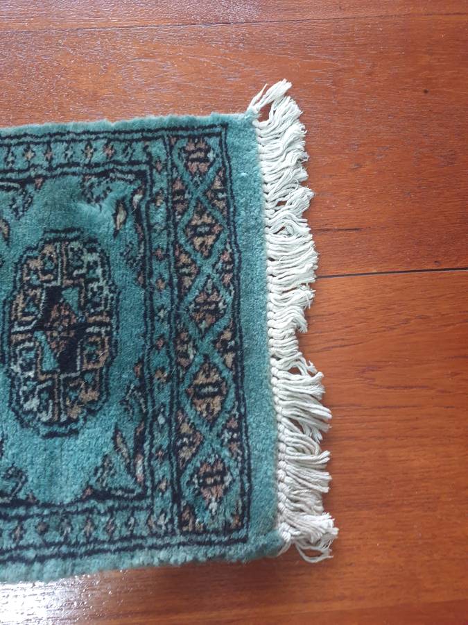 Pistachio Green Bokhara Rug | Hand knotted | Table Runner |