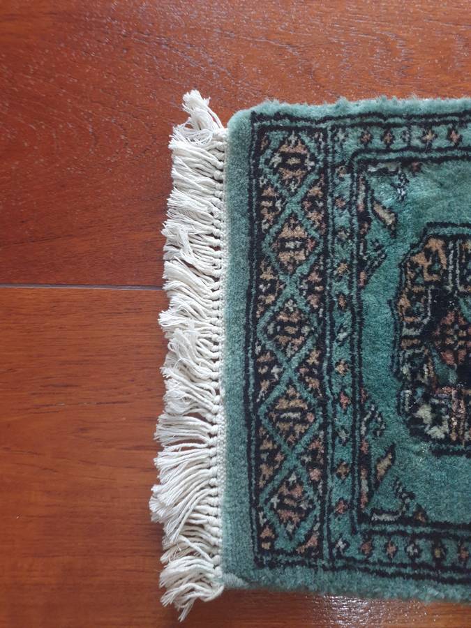Pistachio Green Bokhara Rug | Hand knotted | Table Runner |