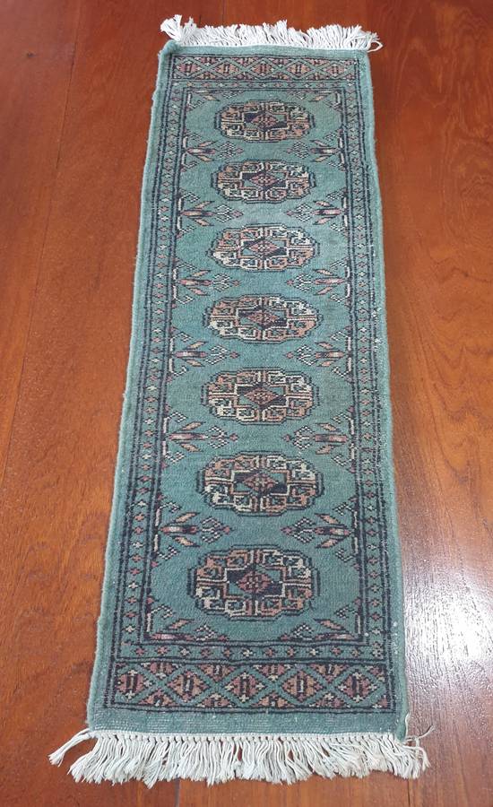 Pistachio Green Bokhara Rug | Hand knotted | Table Runner |