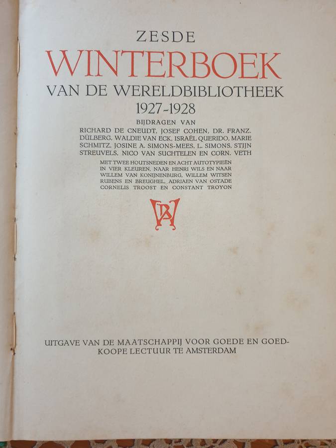 Winter book 1927-1928 Wereldbibliotheek.   Winterbook 1928. World
