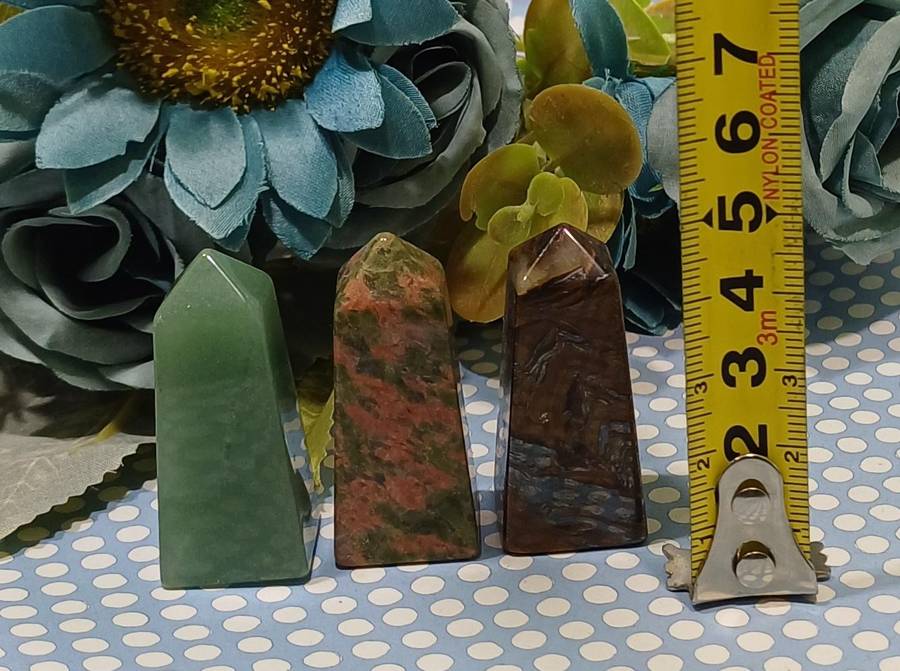 Trio of Crystal Pillars  Mystical Stone Guardians (Approx. 2 x 2 x 4.5 cm Each) | 32 |