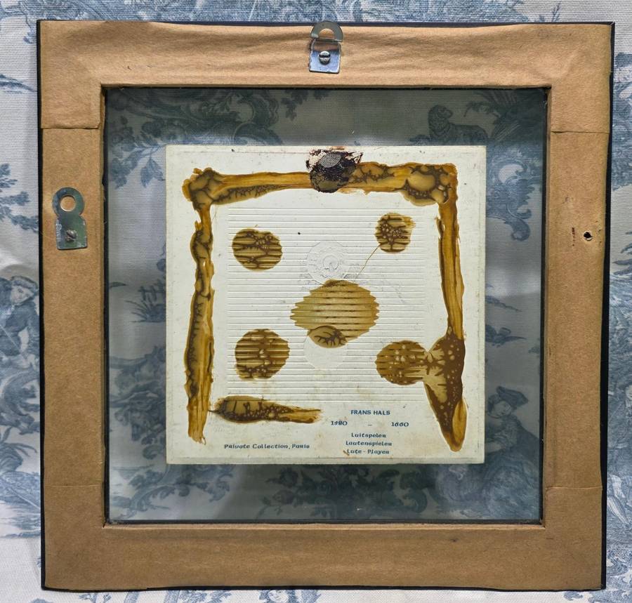 Vintage Delfts Blauw Holland Ceramic Tile in Frame
