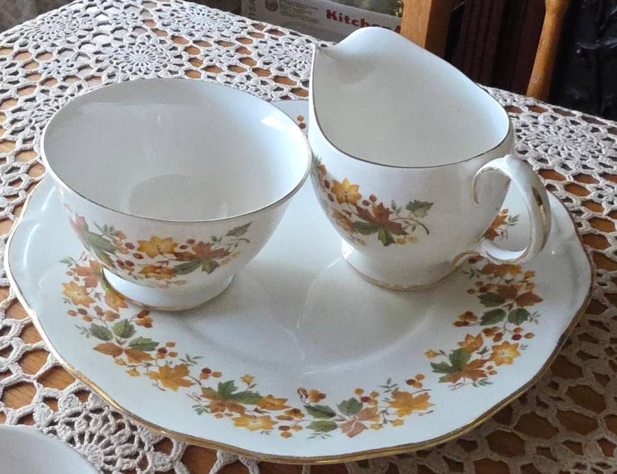 Queen Anne Bone China Tea Set | Autumn Leaves G671 Pattern |