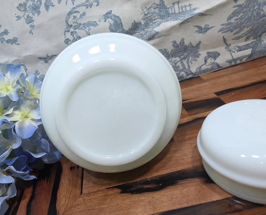Old-School Cool | Vintage White Milk Bottle with Original Plastic Stopper