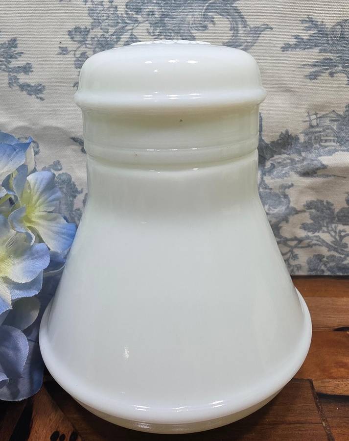 Old-School Cool | Vintage White Milk Bottle with Original Plastic Stopper