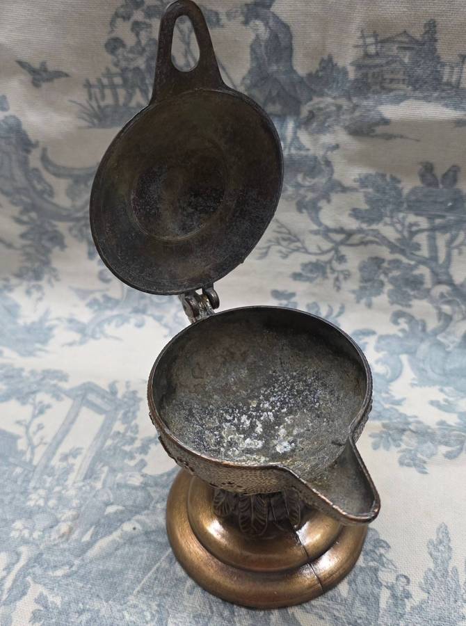 Cast Brass Vintage Serpent Oil Lamp  Circa 1950s