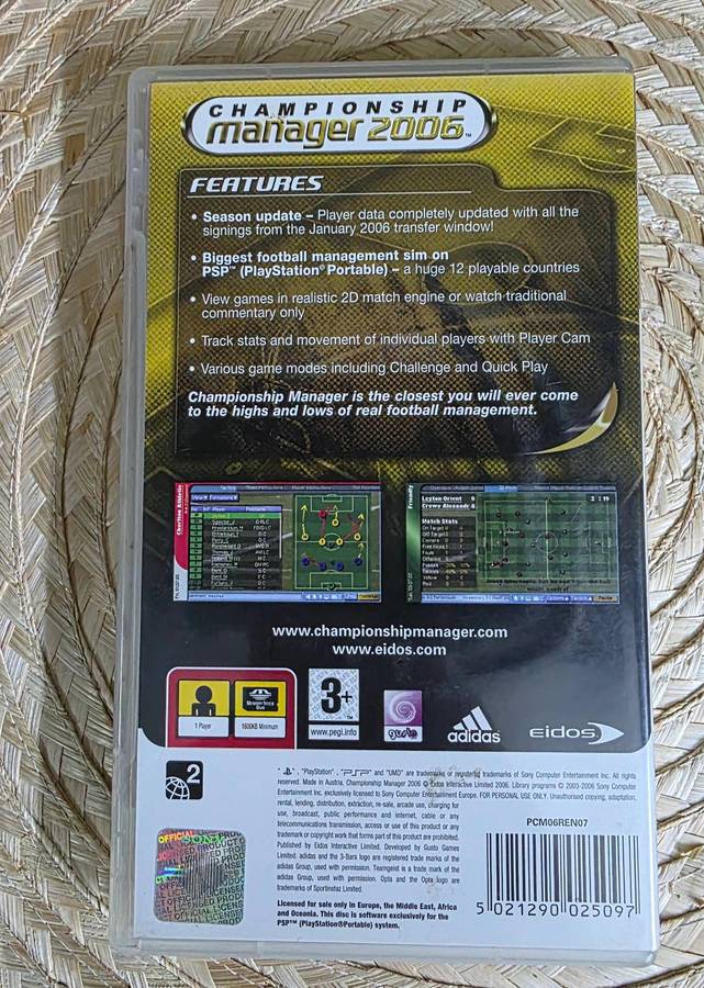 Playstation PSP game Championship Manager 2006