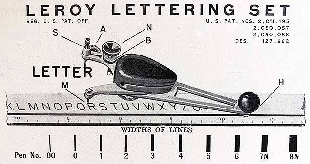 VINTAGE KEUFFEL & ESSER K&E - Leroy Lettering Set