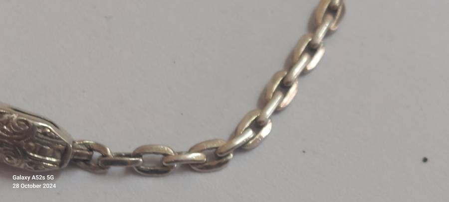 1920's Art Deco 935 sterling silver Aquamarine bracelet 6.1g Value R3500