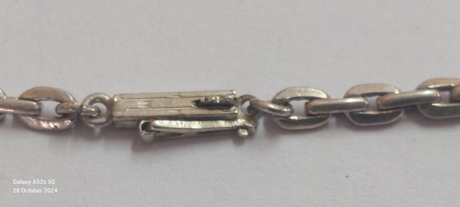 1920's Art Deco 935 sterling silver Aquamarine bracelet 6.1g Value R3500