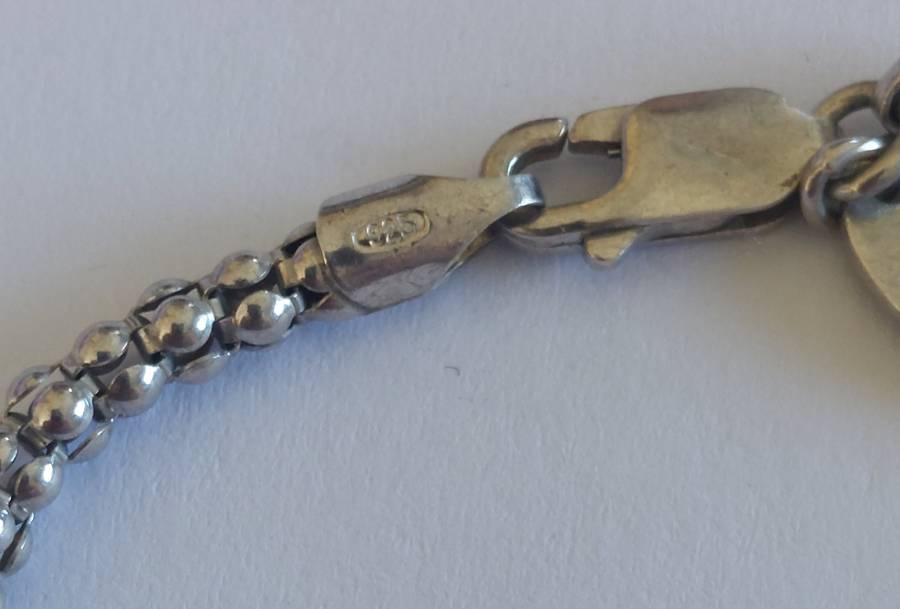 Rare Jenna Clifford sterling silver bracelet with pearl pendant 6.4g