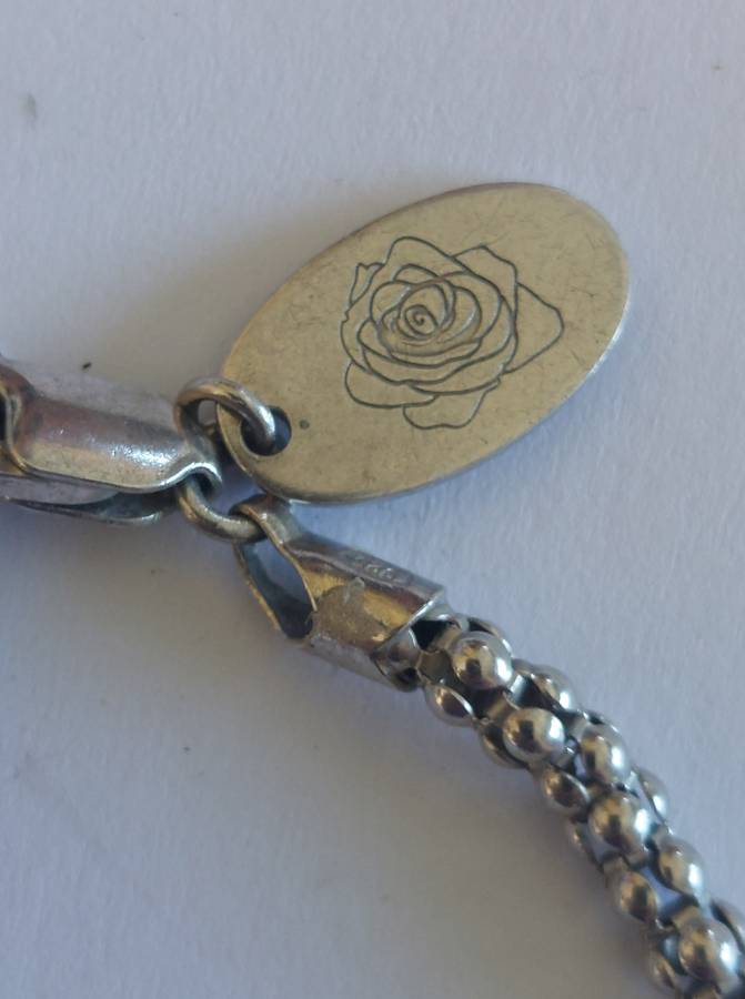 Rare Jenna Clifford sterling silver bracelet with pearl pendant 6.4g