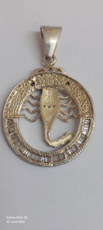 Spectacular large vintage sterling silver cz Scorpian pendant 21.8g Value R2500