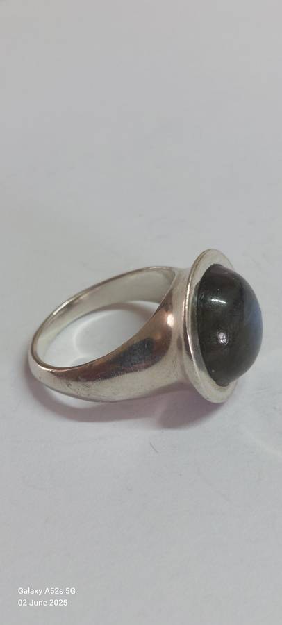 Exquisite!! Vintage sterling silver labradorite ring 10.2g