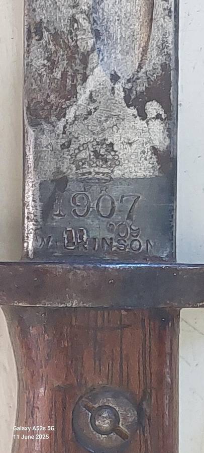Rare WW1 Australian M1907 NSW 1097 Dated 09 Wilkinson Hooked Bayonet