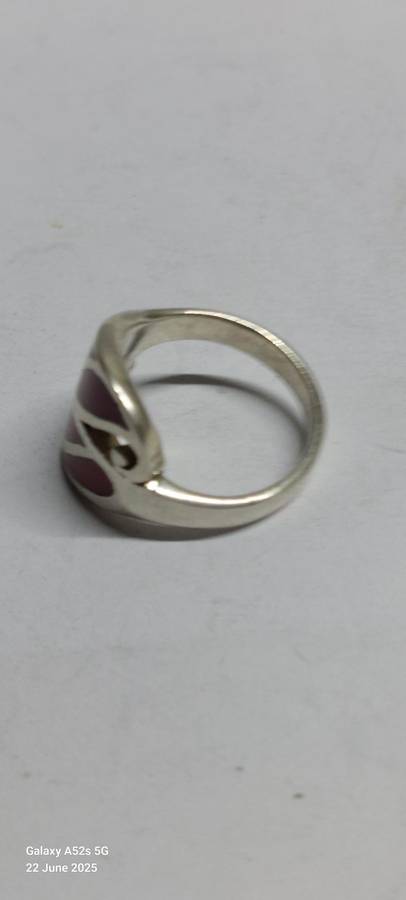 Vintage sterling silver coral ring 6.7g