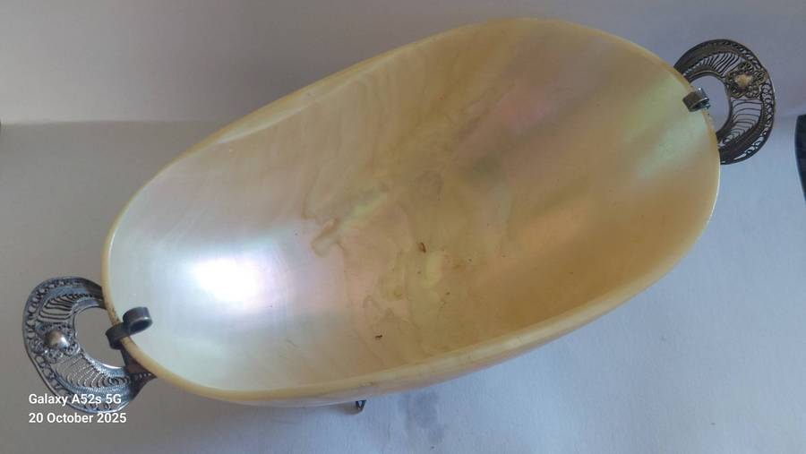 Amazing!! 19th century sterling silver Nautilus shell caviar dish circa 1890's Value R2500