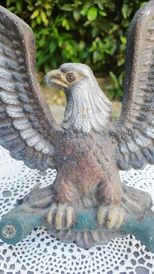 Cast Iron Figural Spread Winged Eagle plaque