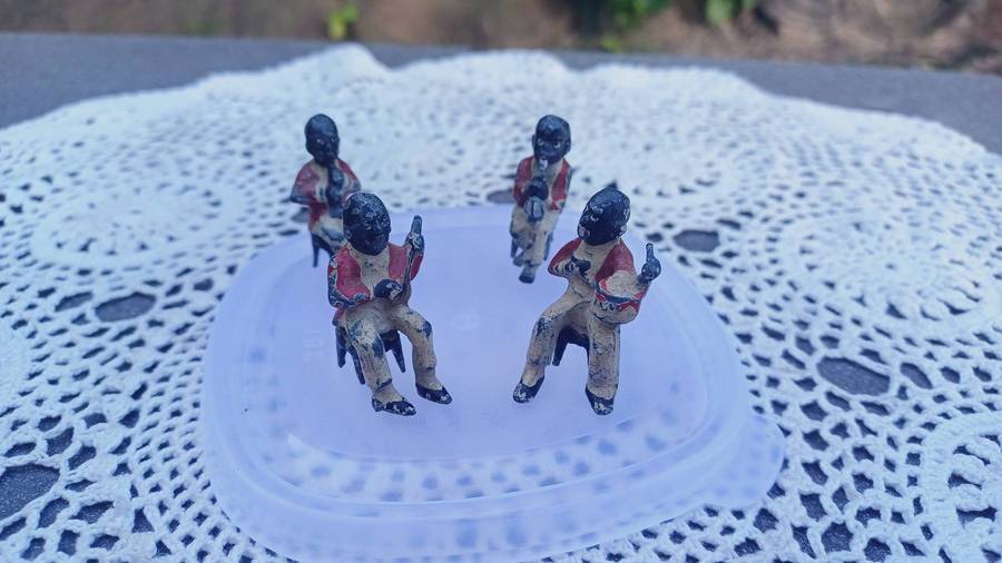 Stoddart Painted Lead Americana Negro Children's Jazz Band Figurines, Circa 1924