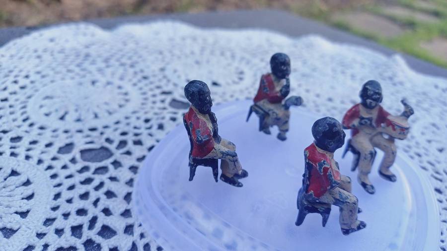 Stoddart Painted Lead Americana Negro Children's Jazz Band Figurines, Circa 1924