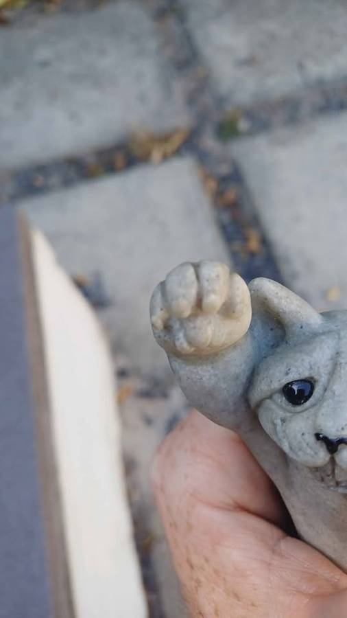 Quarry Critters Caz the Cat Stone Figurine by Second Nature Design