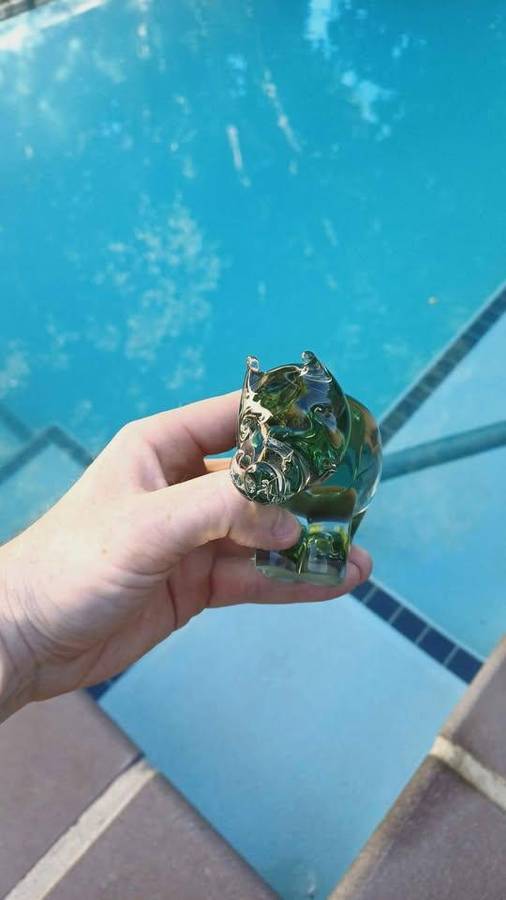 Quirky glass warthog - Marked Halliburton