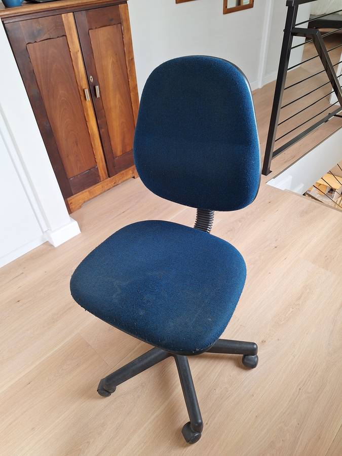 Blue and black office chair