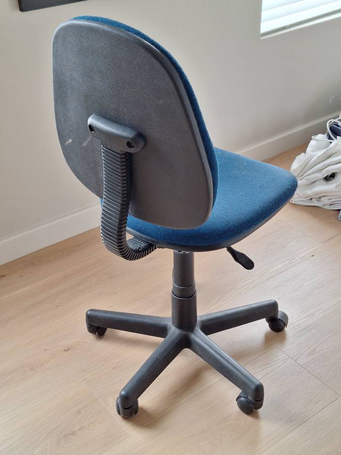Blue and black office chair