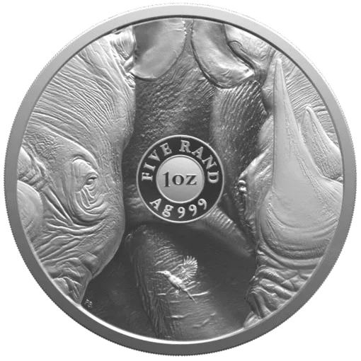 2025 South African Rhino Big 5 Series3 1oz Silver Bullion Coin
